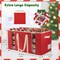 Christmas Ornament Storage Box with Adjustable Dividers, Ornament Storage Containers Fits 128 Holiday Ornaments 3-Inch, 600D Oxford Fabric Ornament Organizer for Decorations Accessories, Red